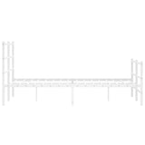 Metal Bed Frame without Mattress with Footboard White 120x190cm 355429