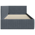 Corner Bed Frame with Headboard Dark grey 100 x 200 cm Velvet 42016277