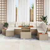 Garden Sofa Set with Storage 9 pcs Beige Poly rattan 3358835
