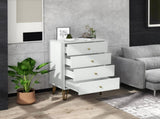Tall Chest of Drawers, 4-Drawer Dresser for Bedroom, Modern Storage Cabinets with Hairpin Legs, T3398P344338