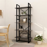 5-Tier Book Cabinet Grey 80x30x175 cm Engineered Wood 3081990