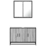 ZNTS 2 Piece Bathroom Furniture Set Grey Sonoma Engineered Wood 3300893