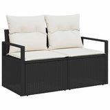 Garden Sofa Set with Storage 7 pcs Black Poly rattan 3358399