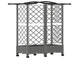 Raised Bed with Trellis and Roof Light Grey 124 x 40 x 129 cm 3423020