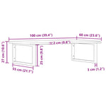 Basin Shelf Wall Mounted Steel and Solid Wood Oak 3302637