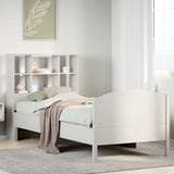 Bookcase Bed without Mattress White 90x200cm Solid Wood Pine 3323123