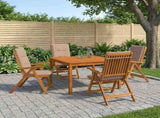 5-Piece Garden Dining Set 5 pcs Natural Solid Acacia Wood 3434617