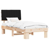 Bed Frame with Upholstered Headboard Black 90 x 200 cm 877516