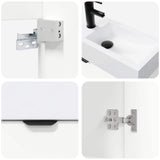 Bathroom Vanity Unit with Tap White 45.5 x 22.5 x 84 cm 889425