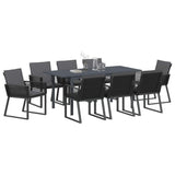 Garden Dining Set 9 pcs Anthracite Poly Rattan 3378823