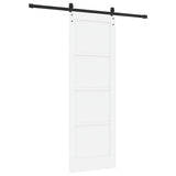 Sliding Door White and Black 73.5 x 211 cm Solid Pine Wood 3333161