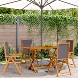 Reclining Garden Chairs 4 pcs Anthracite Fabric and Solid Wood 3214541