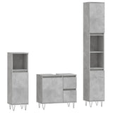 3 Piece Bathroom Furniture Set Concrete Grey Engineered Wood 3190225
