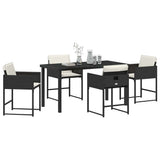 Garden Dining Set 5 pcs Black Poly Rattan 3380714