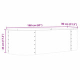 Garden Raised Bed Brown 160 x 80 x 44 cm Steel 42011333
