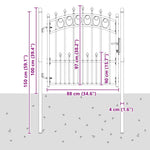 Fence Gate with Spikes Grey 100 x 100 cm Powder-coated steel 42009002