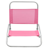 Folding Beach Chairs 2 pcs Pink Fabric 310372