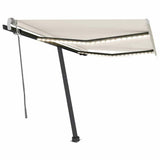 Manual Retractable Awning with LED 350x250 cm Cream 3069722