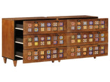 Sideboard 2 pcs Walnut 60 x 33 x 75 cm Solid Mango Wood 3310088