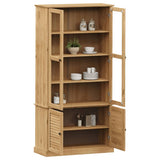 Glass Display Cabinet "VIGO" 85x35x170 cm Solid Wood Pine 353193