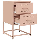 ZNTS Bedside Cabinets 2 pcs Pink 36x39x60.5 cm Steel 846461