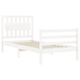 Bed Frame without Mattress White Single Solid Wood 3194277