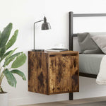 ZNTS Wall-Mounted Bedside Cabinets 2 pcs Smoked Oak 38x34x40 cm 861238