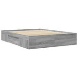 ZNTS Bed Frame without Mattress Grey Sonoma 160x200 cm Engineered Wood 3295462