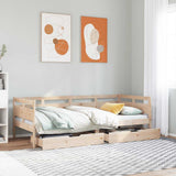 Daybed with Drawers without Mattress 90x190 cm Solid Wood 3302118