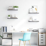 Floating Wall Shelves 4 pcs Grey 60x23.5x3.8 cm MDF 323855