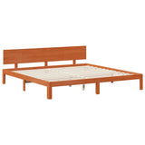 Bed Frame with Headboard Wax Brown 180 x 200 cm Solid Pine Wood 3422781