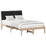 Bed frame Brown and black 135 x 190 cm Solid pine wood 878761