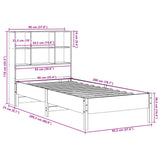 Bookcase Bed without Mattress Wax Brown 90x200 cm Solid Wood Pine 3322881