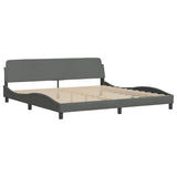 Bed Frame "Dover" Dark Grey 193x203 cm Fabric 373298