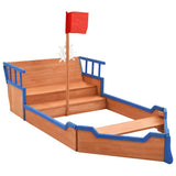 Sandbox Pirate Ship Firwood 190x94.5x101 cm 92171