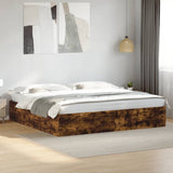 Bed Frame without Mattress Smoked Oak 200x200 cm 3280990