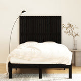 Wall Headboard Black 127.5x3x110 cm Solid Wood Pine 824942
