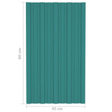 Roof Panels 12 pcs Galvanised Steel Green 80x45 cm 317199