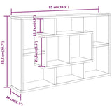 Wall Shelf White 85x16x52.5 cm Engineered Wood 801418