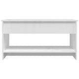 809653 Coffee Table High Gloss White 102x50x52,5 cm Engineered Wood
