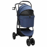 Folding Pet Stroller Adjustable Blue 78 x 54 x 101 cm Polyester 42012439