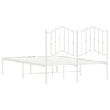 Metal Bed Frame without Mattress with Headboard White 120x200cm 373836