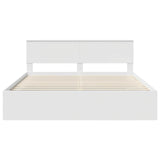 Bed Frame with Headboard White 180 x 200 cm Engineered wood 3407841