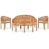 Garden Lounge Set Natural Teak Solid Teak Wood Medium Durable 3059965