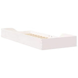 Bed Frame White 90 x 220 cm Solid Pine Wood 873413