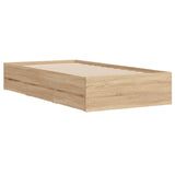 Bed Frame with Drawers without Mattress Sonoma Oak 75x190 cm Small Single 3207331