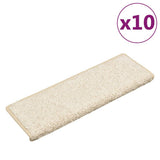 Stair Mats 10 pcs 65x21x4 cm White Rectangular Edge 149827