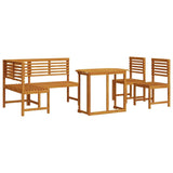Garden Bench Set 4 pcs Brown Solid acacia wood 3328689