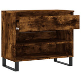Shoe Cabinet Smoked Oak 70x36x60 cm Engineered Wood 831449