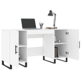 Desk White 140x50x75 cm Engineered Wood 829572